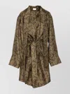 Saint Laurent Pussy-bow Belted Paisley-print Silk-twill Mini Dress