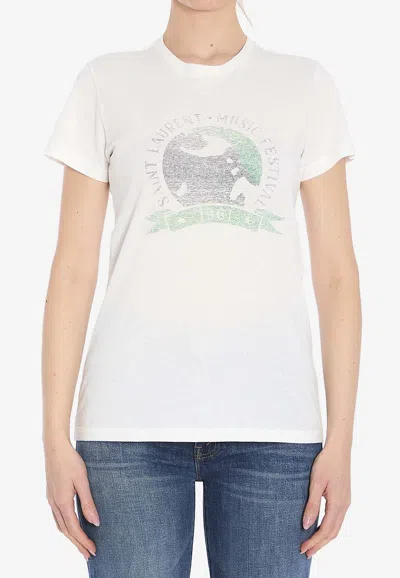SAINT LAURENT MUSIC FESTIVAL PRINTED T-SHIRT