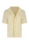 Saint Laurent Embroidered Muslin Pajama Set In Yellow