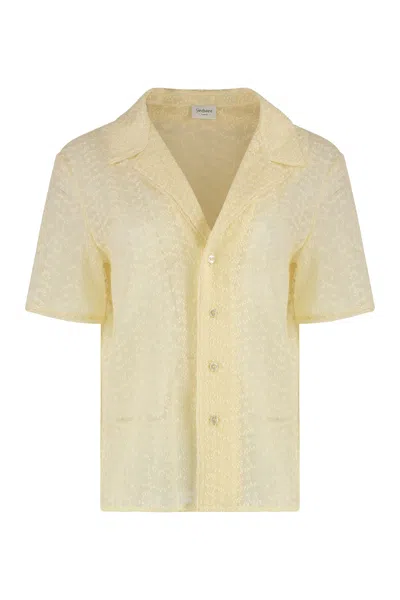 Saint Laurent Muslin Pajama Set In Yellow