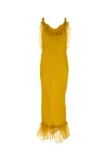 Saint Laurent Mustard Crepe Dress In Yellow