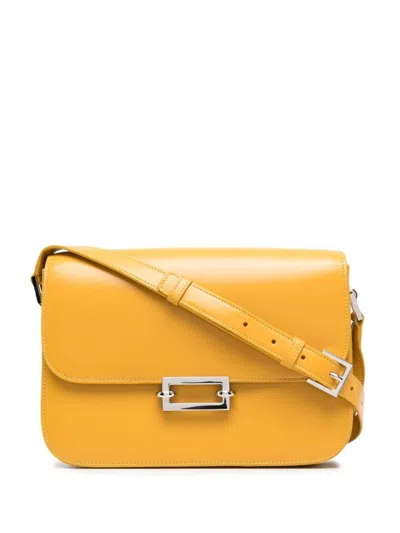 Saint Laurent Mustard Yellow Fermoir Shoulder Bag | ModeSens
