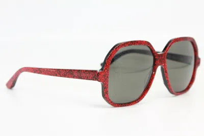 Pre-owned Saint Laurent Brand Vintage Yves  Sl 132 006 Red Glitter Authentic Sunglasses In Gray