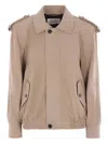 Saint Laurent Nubuck Bomber Jacket In Neutrals