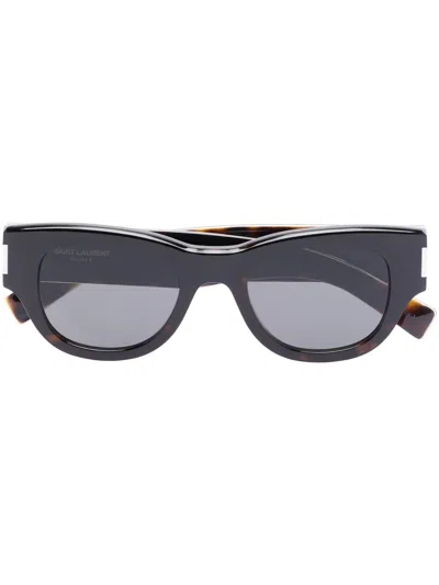 Saint Laurent Naked Wire Core Cat-eye Sunglasses In Brown