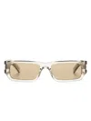 Saint Laurent Neutral Rectangle-frame Sunglasses In 褐色