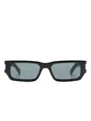 Saint Laurent Naked Wire Rectangle-frame Sunglasses In Black