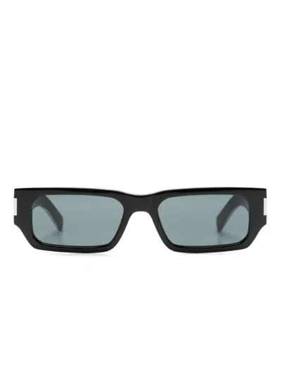 Saint Laurent Naked Wire Rectangle-frame Sunglasses In Black