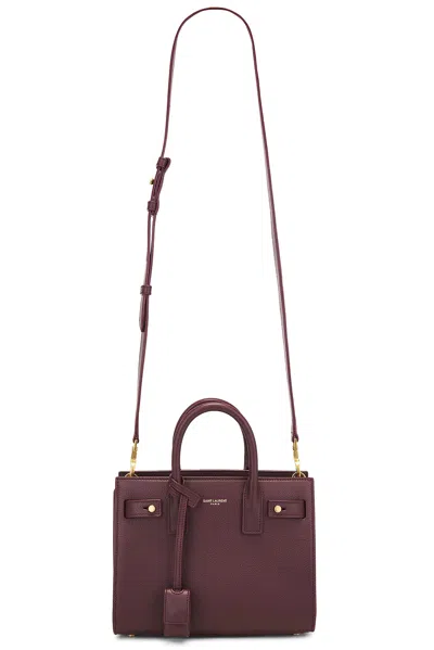 Saint Laurent Nano Sac De Jour Bag In Hot Wine