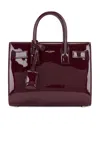Saint Laurent Sac De Jour Nano Top-handle Bag In Patent Leather In Dark Red Wine