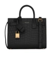 Saint Laurent Nano Sac De Jour Crocodile-effect Tote Bag In Black
