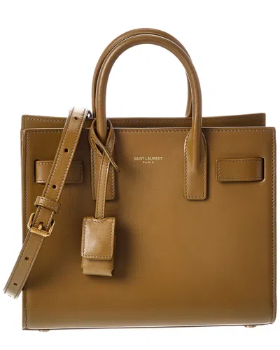 Saint Laurent Nano Sac De Jour Leather Satchel In Green