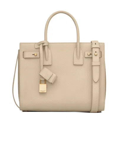 Saint Laurent Nano Sac De Jour Leather Tote Bag In Nude