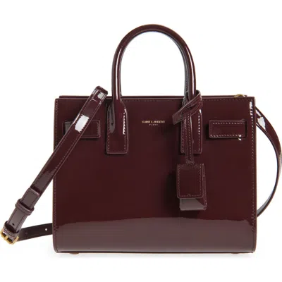 Saint Laurent Nano Sac De Jour Leather Tote In Burgundy