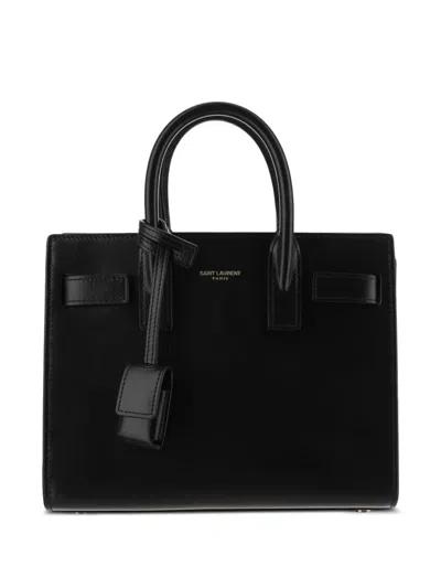Saint Laurent Nano Sac De Jour Padlock Tote Bag In Black
