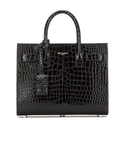 Saint Laurent Nano Sac De Jour Tote Bag In Black