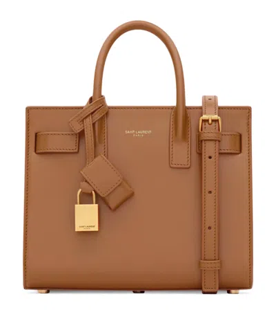 Saint Laurent Nano Sac De Jour Tote Bag In Brown