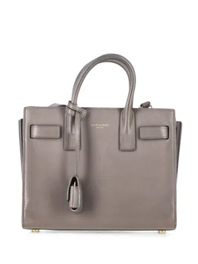 Pre-owned Saint Laurent Nano Sac De Jour Tote Bag In Gray