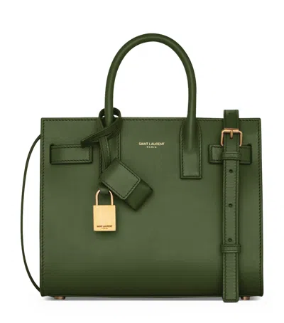 Saint Laurent Nano Sac De Jour Tote Bag In Green