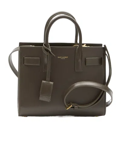 Saint Laurent Nano Sac De Jour Tote Bag In Green