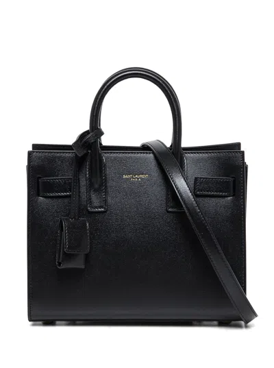 Saint Laurent Nano Sac Du Jour Black Leather Handbag In Multicolor