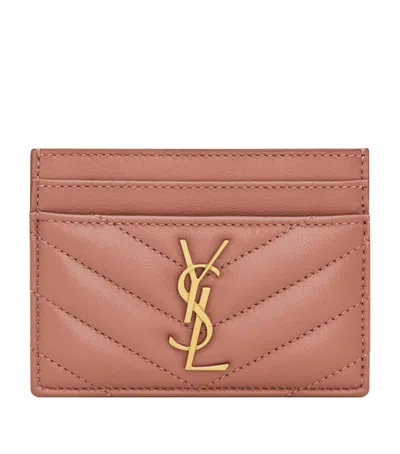 Saint Laurent Women Cassandre Leather Card Case In Multicolor