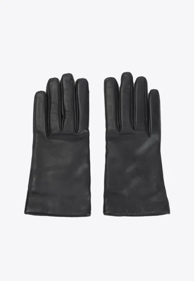 Saint Laurent Nappa Leather Gloves In Black