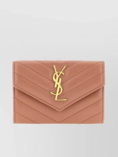 Saint Laurent Nappa Leather Wallet Featuring Chevron Pattern