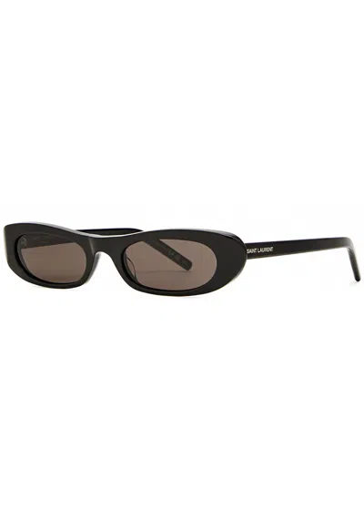 Saint Laurent Narrow Cat-eye Sunglasses In Black