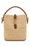 Saint Laurent Women Raffia Mini Le 37 Bucket Bag