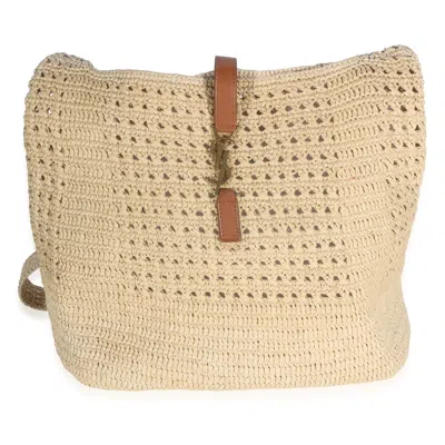 Pre-owned Saint Laurent Natural Raffia Medium Fantasie Hobo
