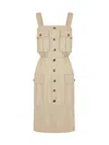 Saint Laurent Women's Casual Style Sleeveless Cotton Medium Dress In Natural