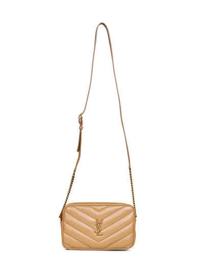 Saint Laurent Natural Tan Loulou Camera Bag In Beige