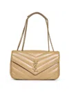 Saint Laurent Natural Tan Loulou Medium Shoulder Bag In Sand