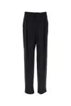 Saint Laurent Cashmere And Wool Flannel 90s Striped Pants In Navy Blue