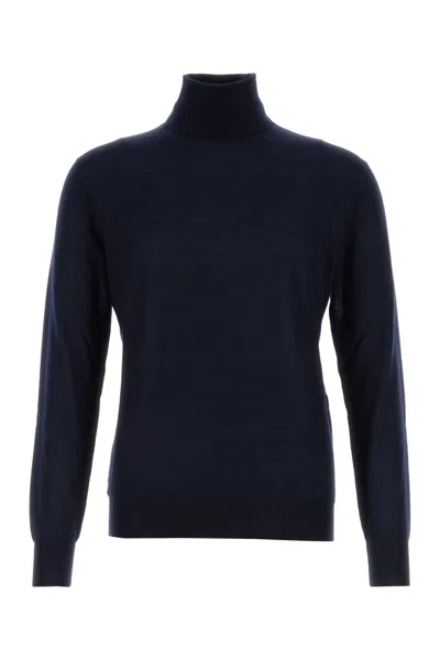 SAINT LAURENT NAVY BLUE CASHMERE BLEND SWEATER