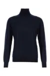 Saint Laurent Navy Blue Cashmere Blend Sweater In Blue