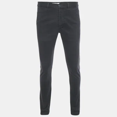 Pre-owned Saint Laurent Navy Blue Cotton Pants L