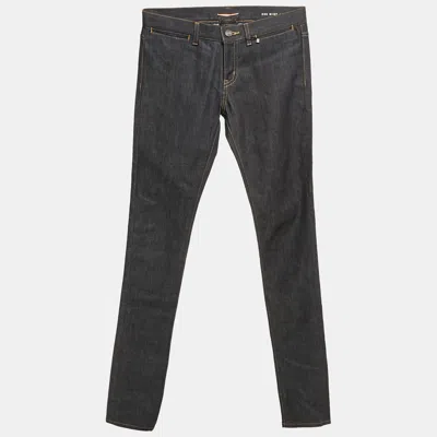 Pre-owned Saint Laurent Navy Blue Denim Skinny Jeans M