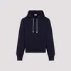 Saint Laurent Navy Blue Marine Cotton Hoodie In Navy Blue