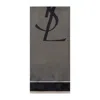 Saint Laurent Cassandre Stripe Silk Charmeuse Scarf In Grey