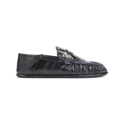 SAINT LAURENT WOMEN NAVY BLUE SOLID LE LOAFER