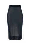 Saint Laurent Gonna In Viscosa Blu Navy  Donna In Bleunuit