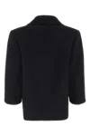 Saint Laurent Cappotto Oversize In Lana Blu Navy Donna In 4141