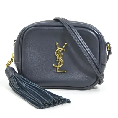 Pre-owned Saint Laurent Navy Leather Shoulder Bag ()
