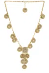 Saint Laurent Medallion Chain Necklace In Or Laiton