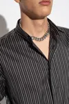 Saint Laurent Necklace With Logo In Silver