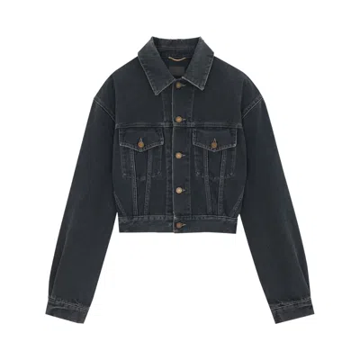 Pre-owned Saint Laurent Neo 80s Denim Jacket 'black' | Women's Size 36