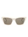 Saint Laurent Neutral Mica Cat-eye Sunglasses In White