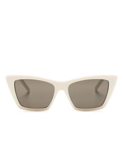 Saint Laurent Mica Cat-eye Sunglasses In White